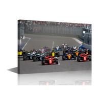 TISHIRON Race Car Russia 2019 Picture for Living Room Racing Car Wall Cross Paintings 1 Piece Canvas Wall Art for Men Boys Bedroom Game Room Decor Stretched and Framed Ready to Hang 36" Wx24 H