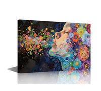 TISHIRON Real and Imagined Selves Wall Art Face Painting Wall Art Artwork for Home Walls Framed Art Wall Decor Modern Canvas Art Room Decor Home Wall Decor for Bedroom Arts & Crafts, 40x60cm