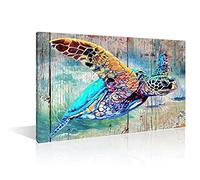TISHIRON Sea Turtle Pictures Prints Canvas Wall Art Bathroom Ocean Sea Life Artwork Home Decor 36x24in Chic Framed Ready to Hang