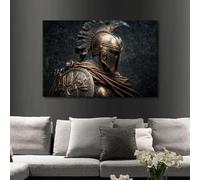 TISHIRON Spartan Warrior Wall Decor Antique Greek Military Soldier Canvas Prints Wall Art Canvas Art Framed Wall Art Modern Wall Decor Artwork for Walls Canvas Wall Art Ready to Hang, 60x90cm