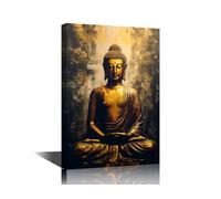 TISHIRON Statue of God Buddha Canvas Print Wall Art Zen Posters and Prints Frame Buddha Meditate Pictures for House Wall Decor Buddhism Sitting Zen Art Wall for House 16" Wx24 Hx1 Panel