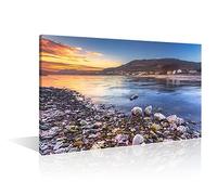 TISHIRON Sunset at Portree Isle of Skye Scotland UK Natural Landscape Wall Decor Living Room 1 Piece Wall Decor Living Room Posters and Prints Stretched and Framed Ready to Hang (12" Wx18 H)