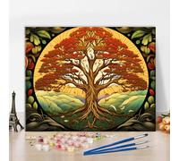 TISHIRON Tree of Life Paint by Numbers Kit Lively Talking Trees Providing Shelter and Wisdom Paint by Numbers Kit for Adults Tree of Life DIY Oil Painting Art Crafts, 16x20 Inch