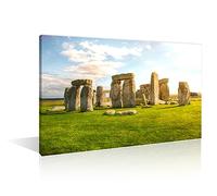 TISHIRON UK Natural Landscape Wall Art 1 Panels Stonehenge at Sunset Canvas Paintings Black and White Wall Art Posters and Prints Giclee Wooden Framed Gallery-Wrapped Ready to Hang (12" Wx18 H)