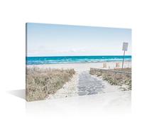 TISHIRON Wall Art for Living Room 1 Panel Beach Coastal Posters Canvas Wall Art Ocean Decoration Canvas Prints Modern Home Wall Decor Giclee Artwork Framed Ready to Hang, 16" Wx24 H