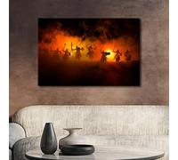 TISHIRON Wall Art for Living Room Medieval Cavalry Infantry Canvas Painting Wall Art Antique Wall Art Canvas Artwork Wall Decor Framed Wall Art Modern Home Decor Canvas Posters & Prints, 60x90cm