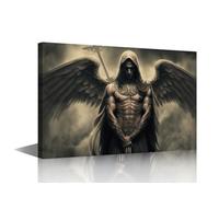 TISHIRON Wall Decor for Bedroom Dark Warrior Angel with Medieval Sword Canvas Art Prints Canvas Frame Wall Art Posters & Prints Bedroom Wall Decor Above Bed Modern Artwork Wall Hanging, 30x45cm