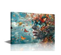 TISHIRON Wall Decor for Bedroom Surreal Paintings Canvas Wall Art Women Human Face Wall Art Framed Art Wall Decor Canvas Artwork Wall Decor Modern Home Decor Canvas Hanging Wall Decor, 40x60cm