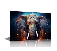 TISHIRON Wall Decorations for Living Room Elephant in the Zoo Home Decor Elephant Canvas Wall Art Mammal Bedroom Decor 1 Piece Bathroom Decor Wall Art Artwork Framed Ready to Hang (16''Wx 24''H)