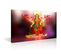 TISHIRON Wall Decorations for Living Room Hindu god Home Decor Lakshmi Canvas Wall Art Hinduism Bedroom Decor 1 Piece Room Decor Wall Art Artwork for Home Walls Framed Ready to Hang (12" Wx18 H)