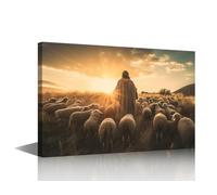 TISHIRON Wall Decorations for Living Room Lost Lamb Paintings Canvas Wall Art Christian Prints Wall Art Framed Art Wall Decor Artwork for Home Walls Large Canvas Wall Art Ready to Hang, 30x45cm