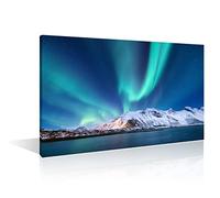 TISHIRON Wall Decorations for Living Room Northern Light Wall Art 1 Piece Modern Aurora Posters and Prints Home Decorations for Living Room Framed Gallery-Wrapped Ready to Hang (12" Wx18 H)