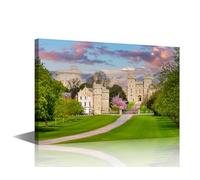 TISHIRON Windsor Castle Wall Art for Living Room London Suburbs Wall Decor for Bedroom Bathroom Wall Paintings 1 Piece London UK Framed Wall Art Ready to Hang Pictures Home Decorations (12''Wx 18''H)