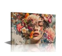 TISHIRON Woman's Face Surreal Canvas Art for Living Room, 12"Wx18"H