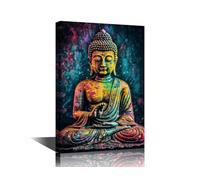 TISHIRON Yellow Buddha Wall Art Print Zen Artwork Home Decor Buda Picture Wall Decoration Gifts Artwork for Home Living Room Bedroom Wall Decor Framed Ready to Hang 16" Wx24 Hx1 Panel