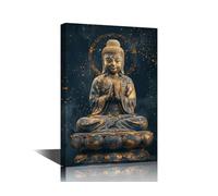 TISHIRON Zen Paintings Wall Art Buddha Meditate Canvas Art Wall Decor Decoration For Wall Religious Art Work for Wall Decor Living Room Bedroom Artwork for Walls 16" Wx24 Hx1 Panel