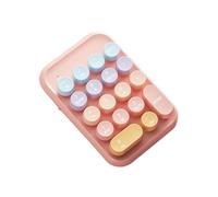 TISHLED Typewriter Style Number Keypad Wireless 2.4G/Bluetooth/USB-C Wired Rechargeable Numeric Pad Linear Membrane Switch 18-Key NKRO Retro Round Keycaps Portable for Multi-Device, Sweet Pink