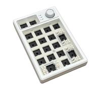 TISHLED Wireless Mechanical Numpad Barebones Kit, Gasket Programmable Macro Numeric Keyboard DIY, 19-Key Custom Number Pad with Metal Volume Knob, Hot Swappable, RGB Backlit, NKRO for Win/Mac, White