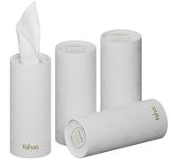 tishoo Hyaluronic Acid-Infused 4-ply Ultra Luxury Tissues | for Car Cup Holders, Home & Travel | 4 Tubes in Plastic-Free Packaging | White/Pure