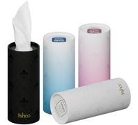 tishoo Hyaluronic Acid-Infused 4-ply Ultra Luxury Tissues | for Car Cup Holders, Home & Travel | 4 Tubes in Plastic-Free Packaging | Mixed/Belgravia