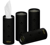 tishoo Hyaluronic Acid-Infused Luxury 4-Ply Tissues | 16 Tubes, Black | Indulgent ultra soft tissues for car cup holders, home & travel. Gentle on skin, gorgeous & giftable | 40 sheets each