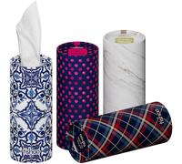 tishoo Hyaluronic Acid-Infused Luxury 4-Ply Tissues | 4 Tubes, Marylebone | Indulgent ultra soft tissues for car cup holders, home & travel. Gentle on skin, gorgeous & giftable | 40 sheets each