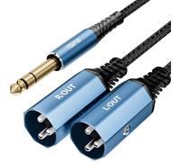 Tisino 1/4" TRS Jack to Dual XLR Male Stereo Y-Splitter Cable, 3m
