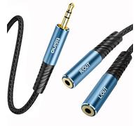 Tisino 1/8" Headphone Splitter, 1 Male to 2 Female, 0.3m