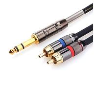 Tisino 2 rca to Jack 6.35mm（1/4" Stereo RCA Splitter Audio Cable -50cm