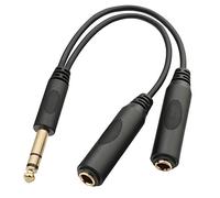 Tisino 6.35mm(1/4 inch) TRS Jack Cable Headphone Splitter 2 Way, 20cm
