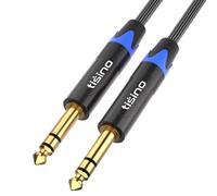Tisino 6.35mm Jack TRS Cable, Nylon Braid Heavy Duty Balanced 1/4" Stereo Jack TRS Lead Audio Cord- 2m