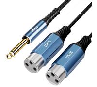 Tisino Dual XLR Female to 1/4" Jack TRS Stereo Y-Splitter Cable, 3m