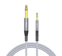 Tisino Jack 3.5mm to Jack 6.35mm Stereo Cable - 1m, 3.5mm to 6.35mm Adapter Aux Cord Stereo Audio Cable Nylon Braid for Guitar, Laptop, Home Theater Devices, Speaker and Amplifiers