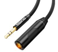 Tisino Jack to 3.5mm Adapter, 6.35mm Female to Mini jack Male Stereo Audio Adapter for Headphone, Amplifiers, Guitar, Amp etc. - 10ft/3m
