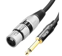 Tisino Microphone Lead XLR to Jack, Female XLR to 6.35mm Jack Mono Mic Lead Mic Cable for Dynamic Microphone - 8m