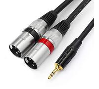 Tisino Mini Jack to Stereo XLR Cable, 3.5mm Aux to Twin XLR Male Stereo Y-Cable Breakout Lead Cord - 3m