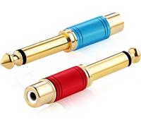 Tisino Phono Female to 1/4" Jack Adapter, Multicolor 2 Pack