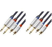 Tisino Twin 6.35mm Jack to Phono Stereo Interconnect Lead Patch Cable, 1m (Pack of 2)