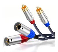 Tisino Twin Phono to XLR Male HiFi Stereo Audio Connection Patch Cable -1m | 2 RCA to 2 XLR Male Stereo Audio Cable for Mixer Studio, Gold-Plated OFC Shielded HiFi Interconnect Lead Microphone Cable