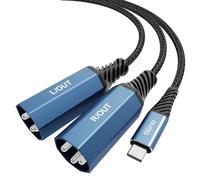 Tisino USB C to Dual XLR Male Audio Cable(2m), XLR to USB C Stereo Power Amplifier Cable for Connecting Mobile Phone to Active Speaker, Mixer Console