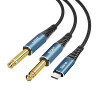 Tisino USB C to Jack 6.35mm Audio Cable,384khz-32bit, 1m