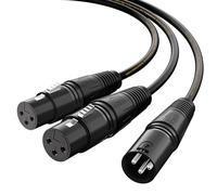 Tisino Y Cable, Double Female XLR to Male XLR Mic Combiner - 3m