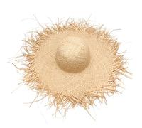 TiSkying Raffa Straw Sun Hat for Women, Marginal Straw Cap Beach Hat Handmade Fabric for Travel for Holidays