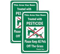 TISOSO This Area Has Been Treated with Please Keep All Pets Off The Grass Sign, Pick Up After Your Dog Signs for Fence Outdoors Lawn Garden Yard Signs 8X12 Inches 2Pcs