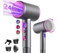 Tisoutec Travel Hair Dryer with Diffuser, Professional Ionic 2400W | 4-in-1 | Hot/Cold | 3 Heat & 2 Speed | Hair Dryer & Accessories for Women/Men Home