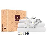 Tissaj 100% Organic Cotton Sheet Set - GOTS Certified - 1 Fitted Sheet, 1 Flat Sheet and Pillowcases (Single, Ultra White)