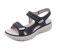 Tisselix Sandals, ErgoLiva Orthopedic Women's Sandals for Pain Relief, Lightweight Velcro Beach Sandal (Black, Adult, Women, 3.5, Numeric, UK Footwear Size System, Medium)