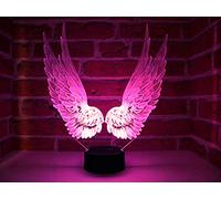 Tissen 3D Angel Wing Night Light 7 Colors Mood Lamp Touch USB Table Desk LED Decoration Children Kids Home Party Birthday Gift Toy