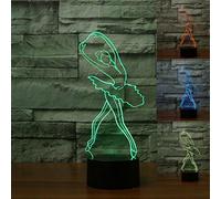 Tissen 3D Ballerina Ballet Dance Music Night Light 7 Colors Mood Light Touch Switch USB Table Desk LED Light Present Kids Home Party Birthday Gift