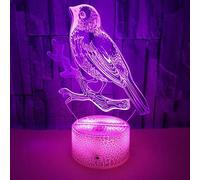 Tissen 3D Bird Night Light 7 Colors Mood Light Touch USB Table Desk LED Light Present Kids Home Party Birthday Gift